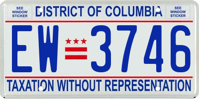 DC license plate EW3746