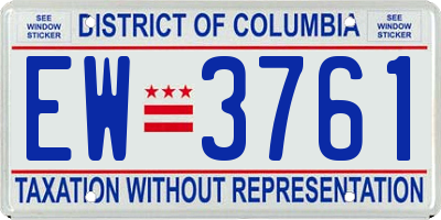 DC license plate EW3761
