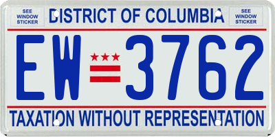 DC license plate EW3762