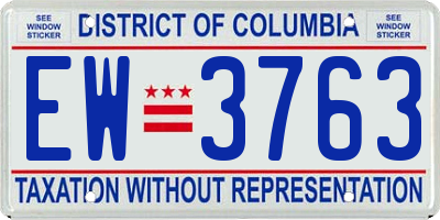DC license plate EW3763