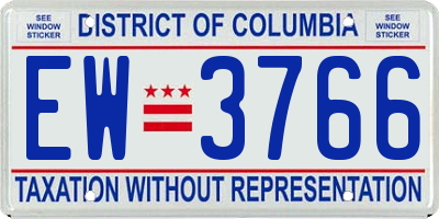 DC license plate EW3766