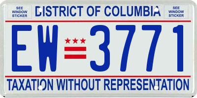 DC license plate EW3771