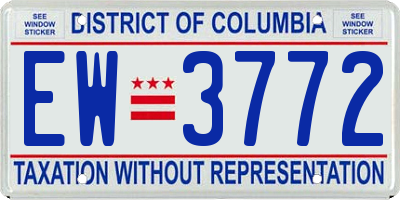 DC license plate EW3772
