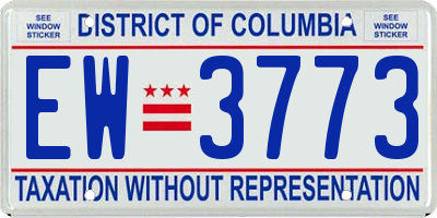 DC license plate EW3773