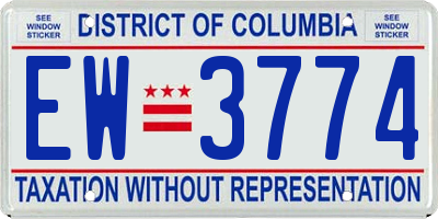 DC license plate EW3774