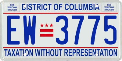 DC license plate EW3775