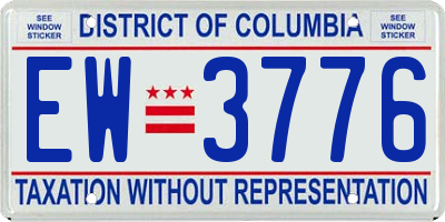 DC license plate EW3776