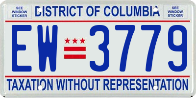 DC license plate EW3779