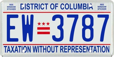 DC license plate EW3787