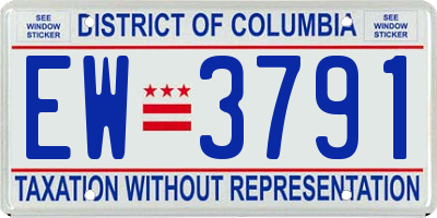 DC license plate EW3791