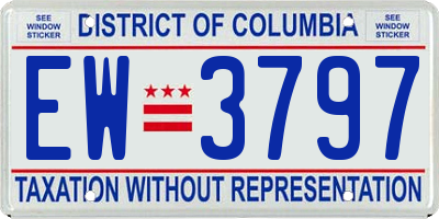 DC license plate EW3797