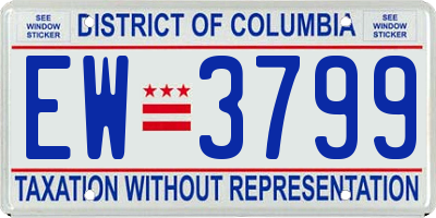 DC license plate EW3799