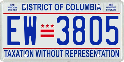 DC license plate EW3805