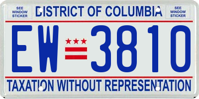 DC license plate EW3810