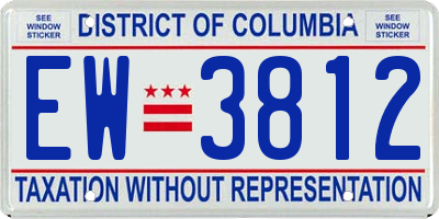 DC license plate EW3812