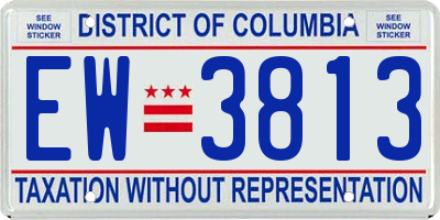 DC license plate EW3813