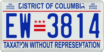 DC license plate EW3814