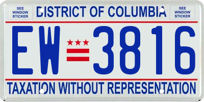 DC license plate EW3816