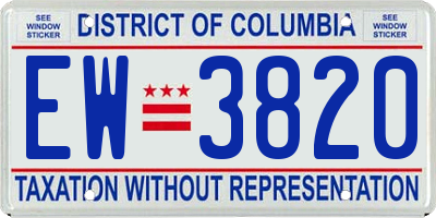 DC license plate EW3820