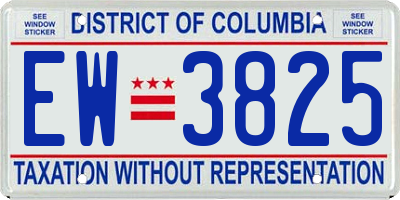 DC license plate EW3825