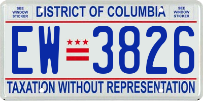 DC license plate EW3826