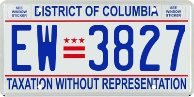 DC license plate EW3827