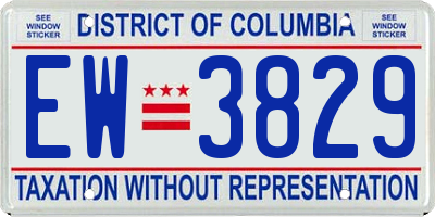 DC license plate EW3829