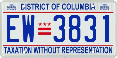 DC license plate EW3831