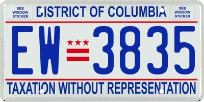 DC license plate EW3835
