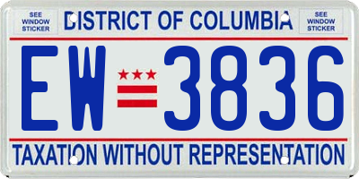 DC license plate EW3836
