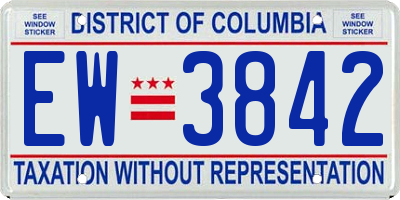 DC license plate EW3842