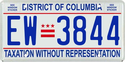 DC license plate EW3844