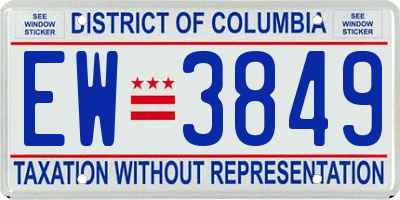 DC license plate EW3849