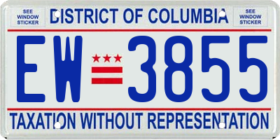 DC license plate EW3855