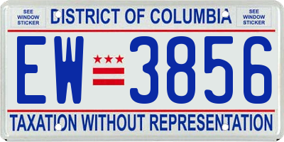 DC license plate EW3856