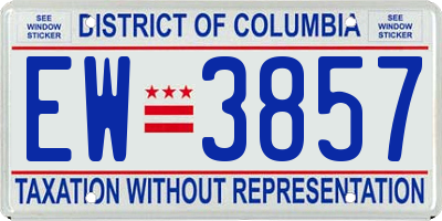 DC license plate EW3857