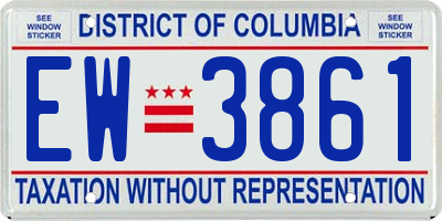 DC license plate EW3861