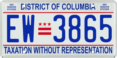 DC license plate EW3865