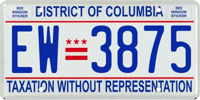 DC license plate EW3875