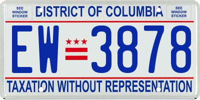 DC license plate EW3878