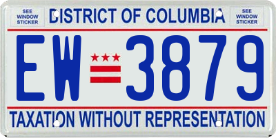 DC license plate EW3879