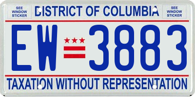 DC license plate EW3883