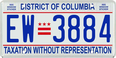 DC license plate EW3884