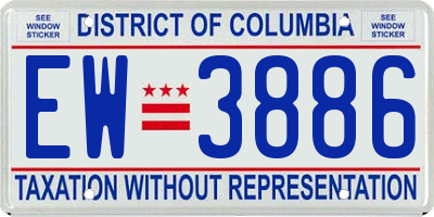 DC license plate EW3886