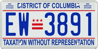DC license plate EW3891