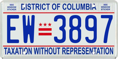DC license plate EW3897