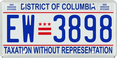 DC license plate EW3898