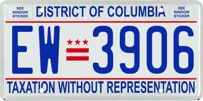 DC license plate EW3906