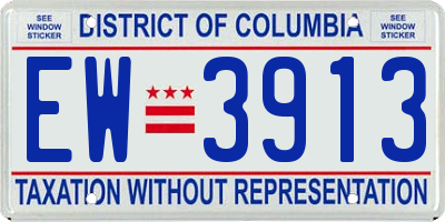 DC license plate EW3913