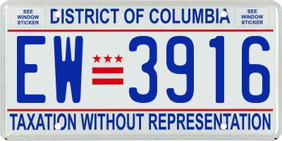 DC license plate EW3916